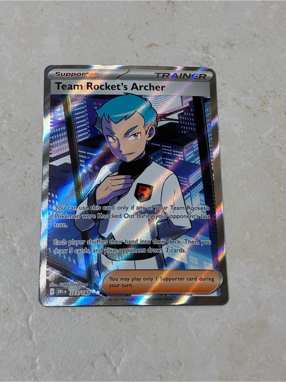 Team Rocket's Archer Holo Pokemon Trainer Card -